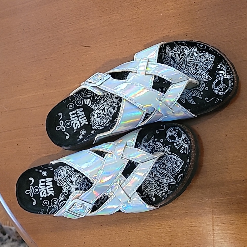Silver Muk Luks Sandals